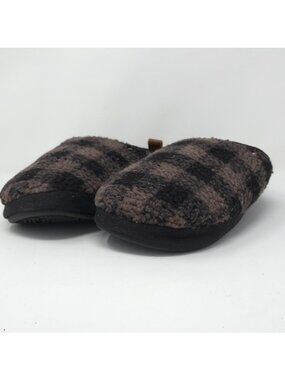 Vance Mens Roland Fleece Shearling Slide Slipper, Black S(7-8)